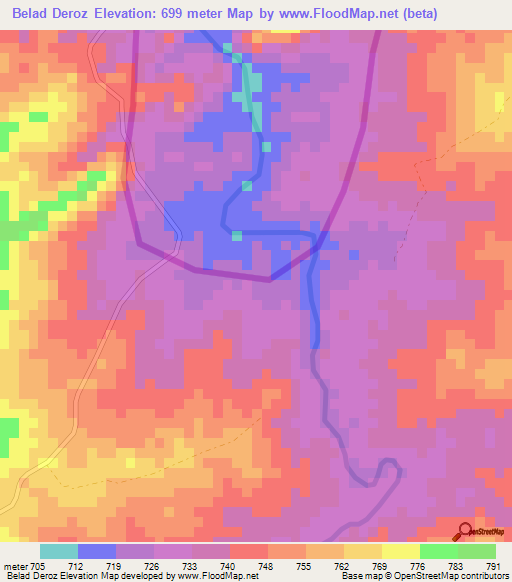 Belad Deroz,Ethiopia Elevation Map