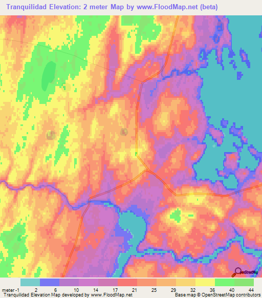 Tranquilidad,Falkland Islands Elevation Map