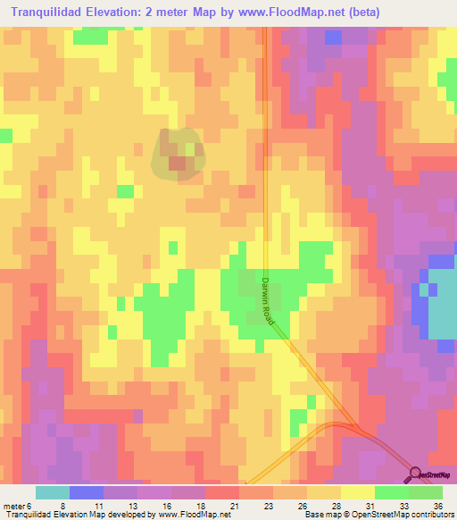 Tranquilidad,Falkland Islands Elevation Map
