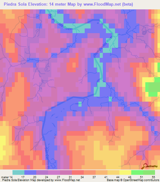 Piedra Sola,Falkland Islands Elevation Map