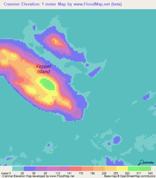 Cranmer,Falkland Islands Elevation Map