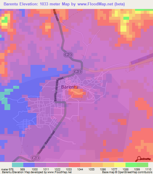 Barentu,Eritrea Elevation Map