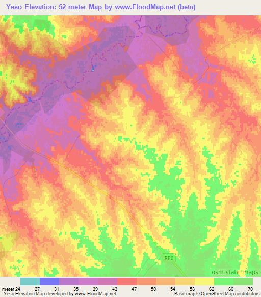 Yeso,Argentina Elevation Map