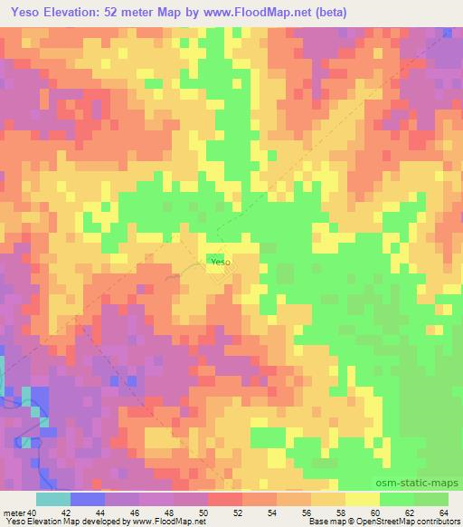 Yeso,Argentina Elevation Map