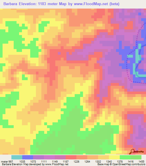 Barbara,Ethiopia Elevation Map