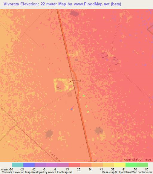 Vivorata,Argentina Elevation Map