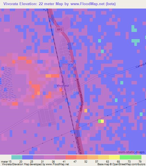 Vivorata,Argentina Elevation Map