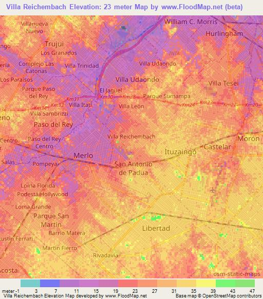 Villa Reichembach,Argentina Elevation Map