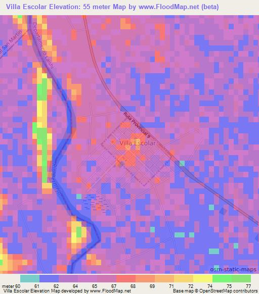 Villa Escolar,Argentina Elevation Map