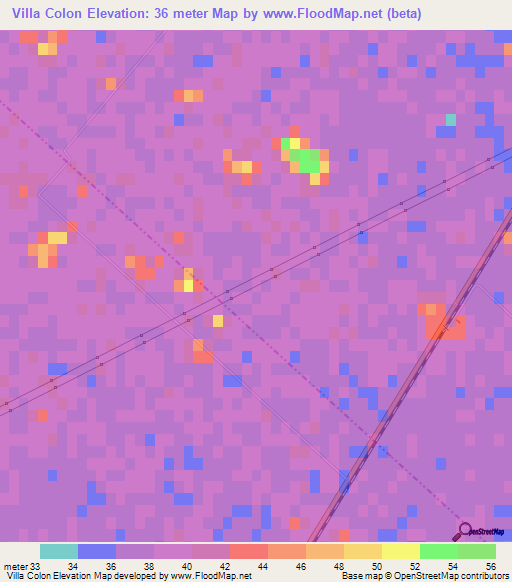 Villa Colon,Argentina Elevation Map