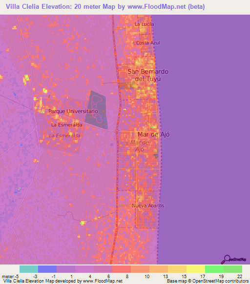 Villa Clelia,Argentina Elevation Map