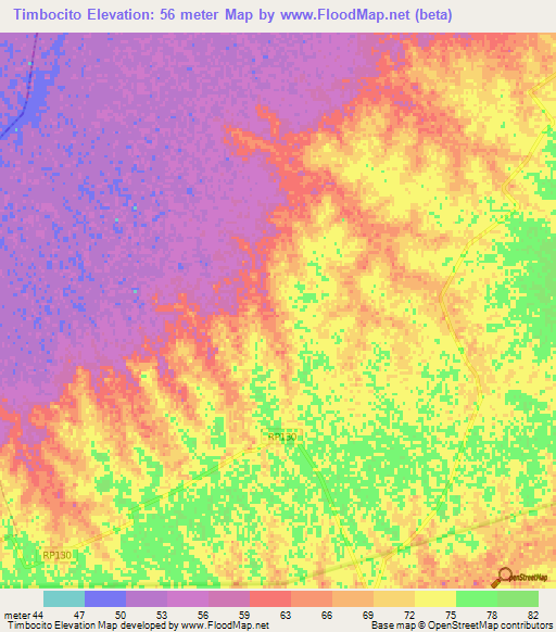 Timbocito,Argentina Elevation Map