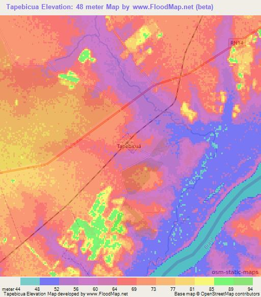 Tapebicua,Argentina Elevation Map