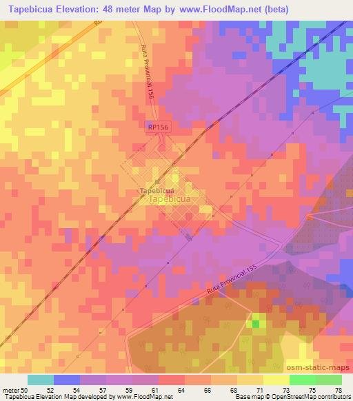 Tapebicua,Argentina Elevation Map