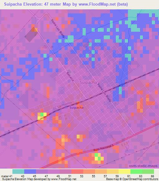 Suipacha,Argentina Elevation Map