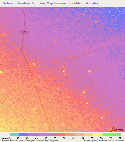 Solanet,Argentina Elevation Map
