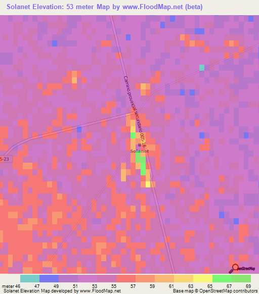Solanet,Argentina Elevation Map