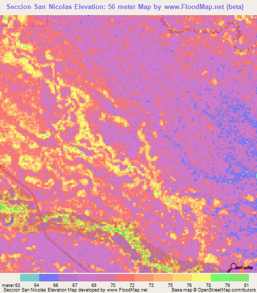 Seccion San Nicolas,Argentina Elevation Map