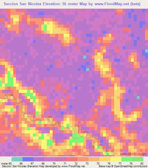 Seccion San Nicolas,Argentina Elevation Map