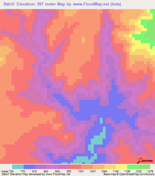 Balch',Ethiopia Elevation Map