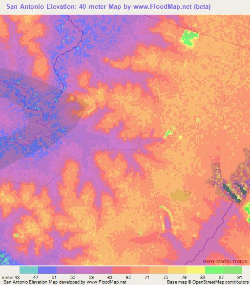 San Antonio,Argentina Elevation Map