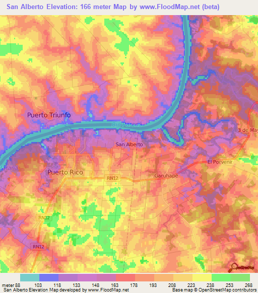 San Alberto,Argentina Elevation Map