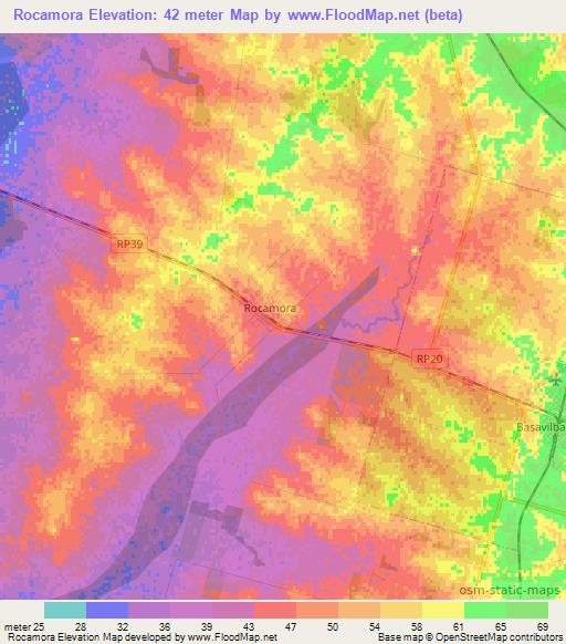 Rocamora,Argentina Elevation Map