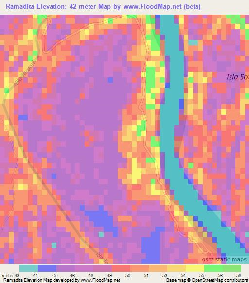 Ramadita,Argentina Elevation Map