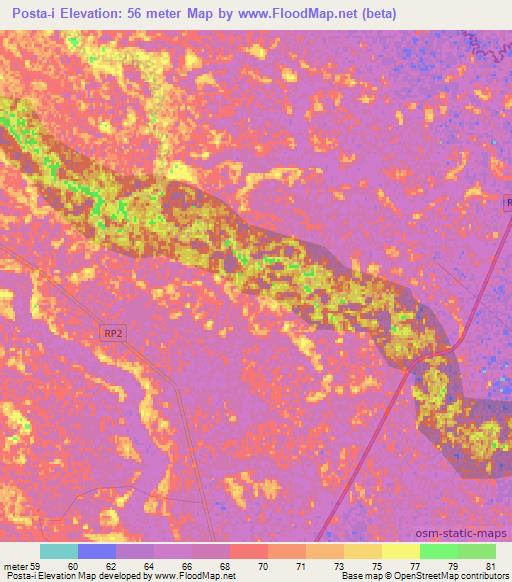 Posta-i,Argentina Elevation Map