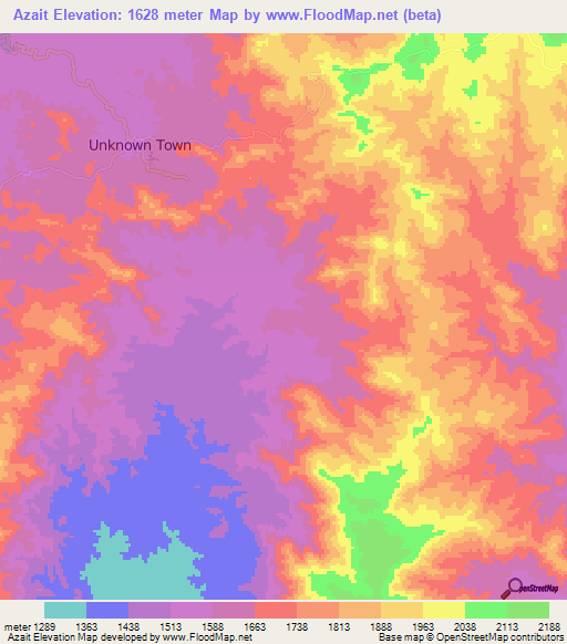 Azait,Eritrea Elevation Map