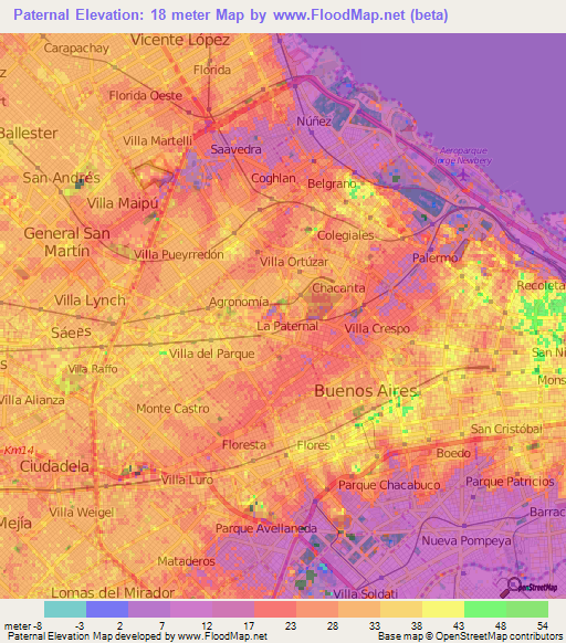 Paternal,Argentina Elevation Map