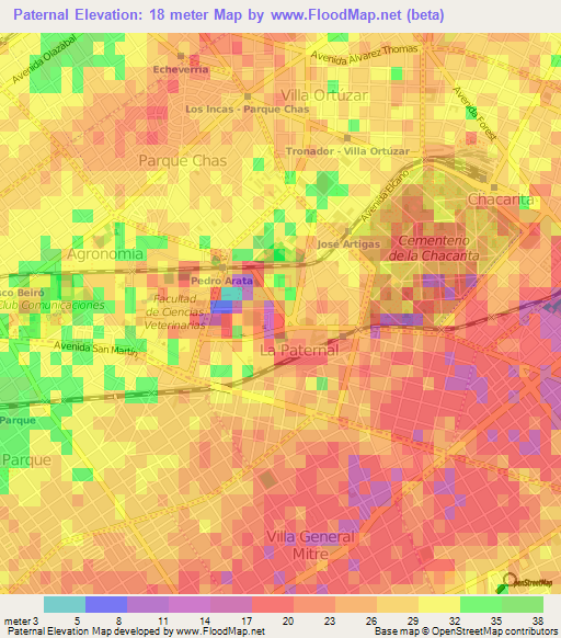 Paternal,Argentina Elevation Map