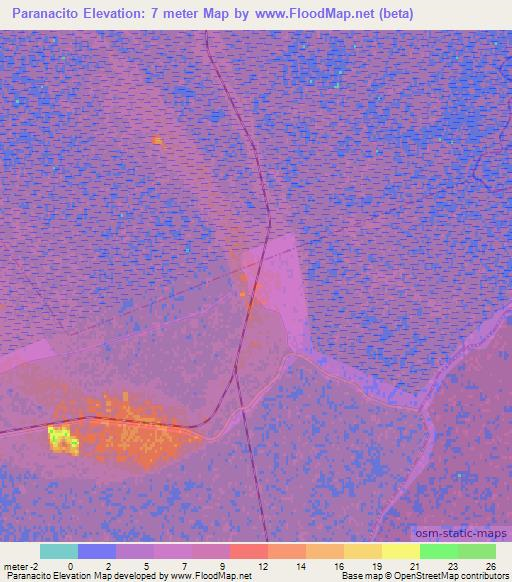 Paranacito,Argentina Elevation Map