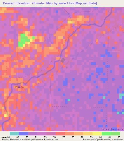 Paraiso,Argentina Elevation Map