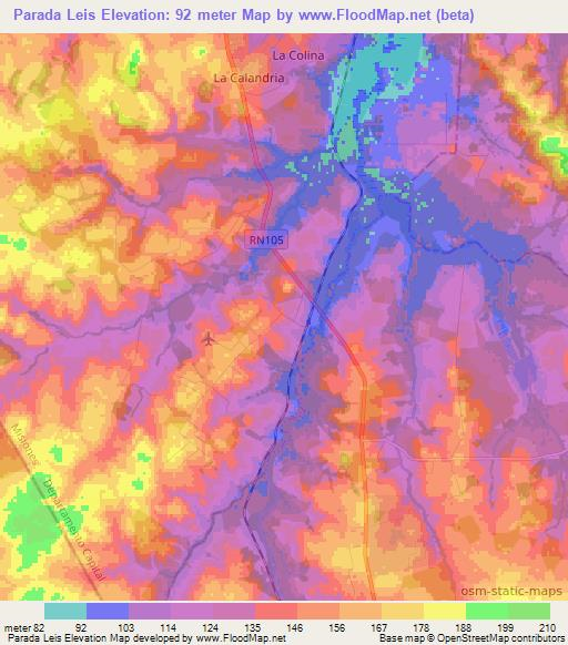 Parada Leis,Argentina Elevation Map