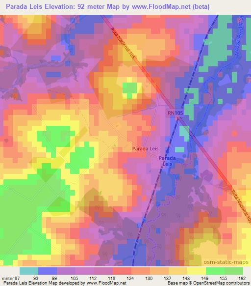 Parada Leis,Argentina Elevation Map