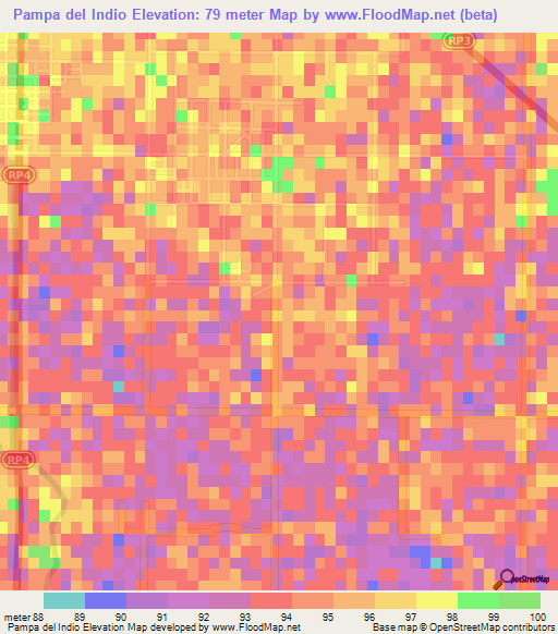 Pampa del Indio,Argentina Elevation Map