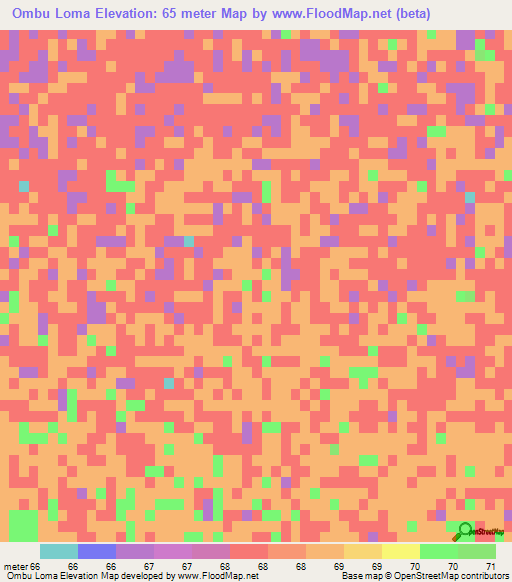 Ombu Loma,Argentina Elevation Map