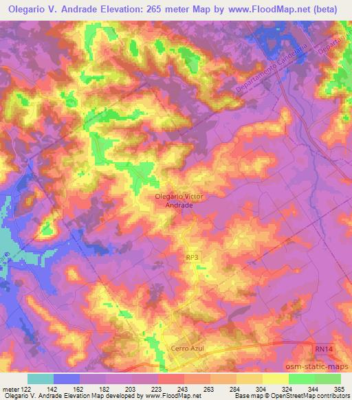 Olegario V. Andrade,Argentina Elevation Map
