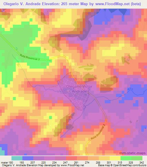 Olegario V. Andrade,Argentina Elevation Map