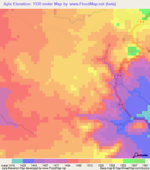 Ayla,Eritrea Elevation Map