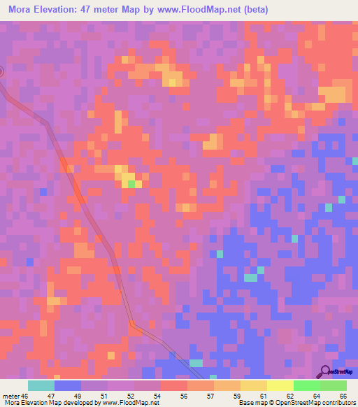 Mora,Argentina Elevation Map