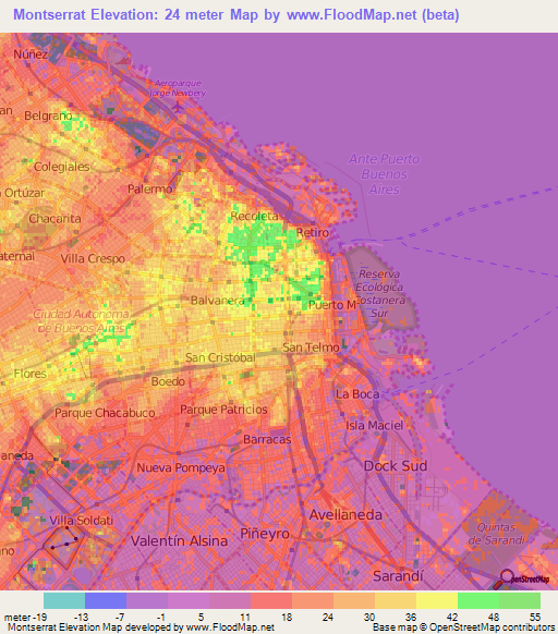 Montserrat,Argentina Elevation Map