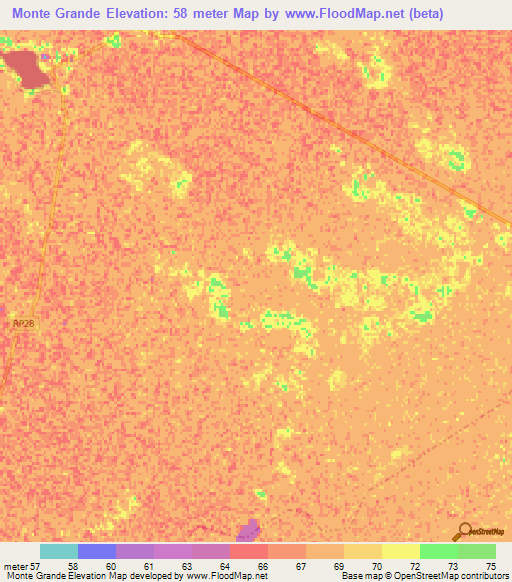 Monte Grande,Argentina Elevation Map