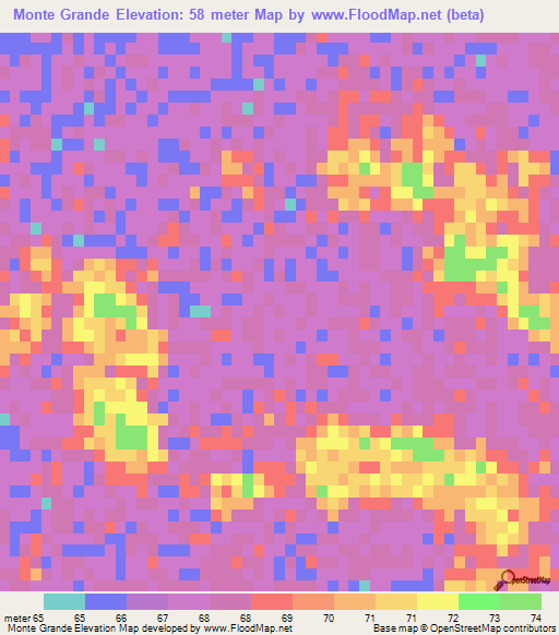 Monte Grande,Argentina Elevation Map
