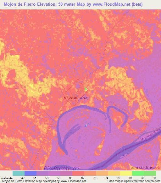 Mojon de Fierro,Argentina Elevation Map
