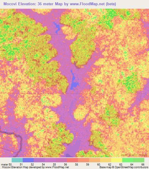 Mocovi,Argentina Elevation Map