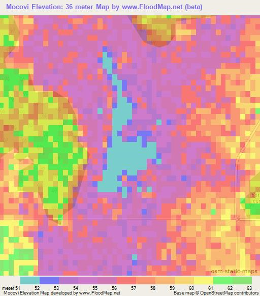 Mocovi,Argentina Elevation Map