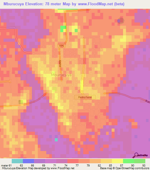 Mburucuya,Argentina Elevation Map