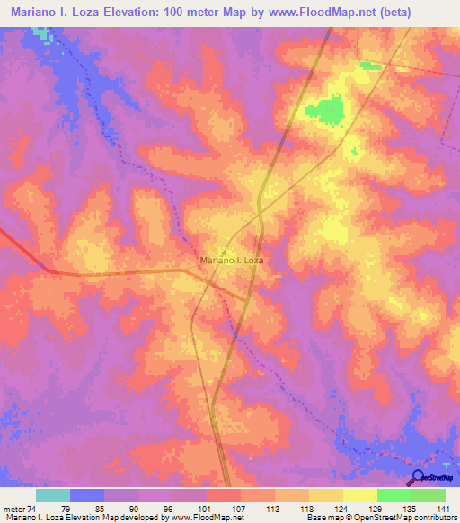 Mariano I. Loza,Argentina Elevation Map